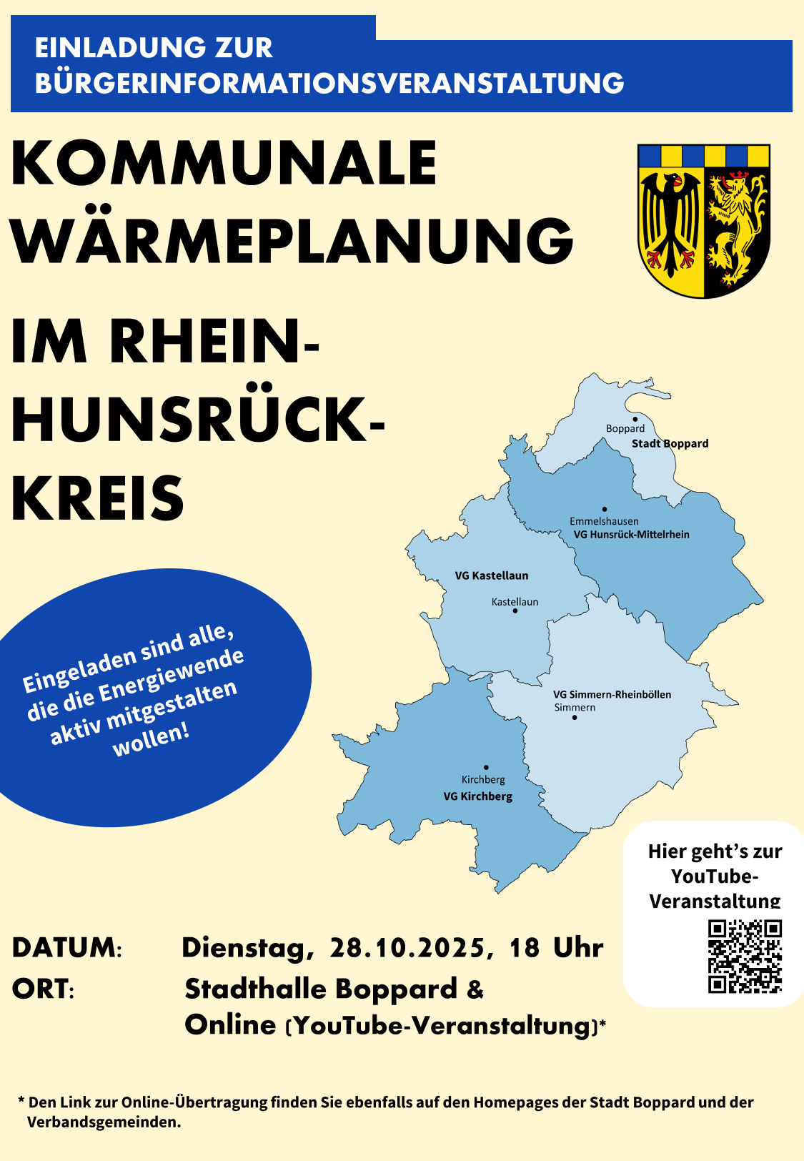 Bürgerinformationsveranstaltung: Ergebnisse der Kommunalen Wärmeplanung